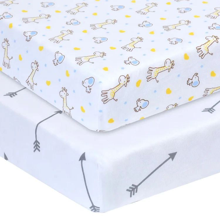 2 Pack 100% Jersey Cotton fitted sheets for Baby Boy and Girl or toddler