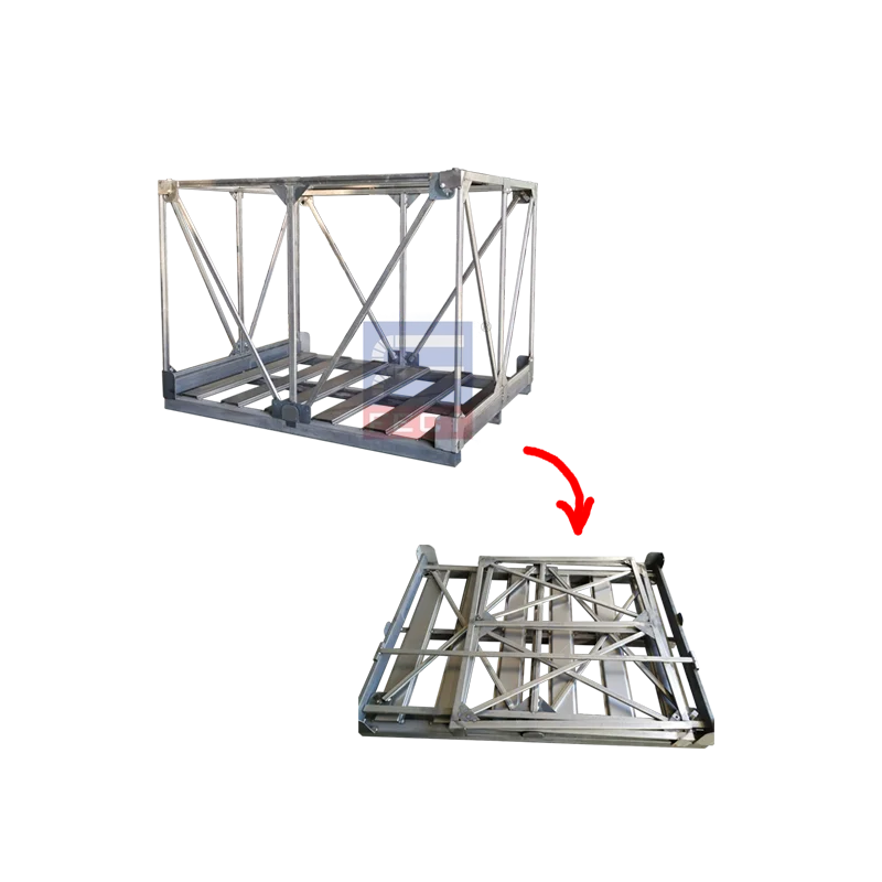 Warehouse Light Duty Foldable Metal Cage Container Food Industry Flat Pallet metal stackable pallet