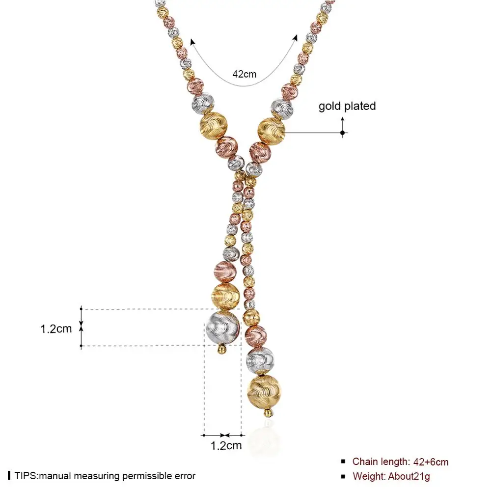Hot new products fashion jewelry light weight gold necklace designs Long beaded necklace