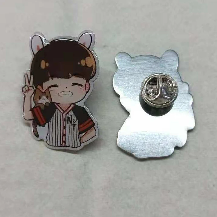 Wholesale Cheap Badge Custom metal printed pins badges with epoxy