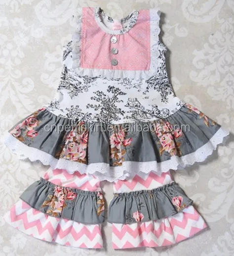 Hot sale kids latest 2021 high quality girl clothes summer 2 pcs children outfits giggle moon remake clothing sets