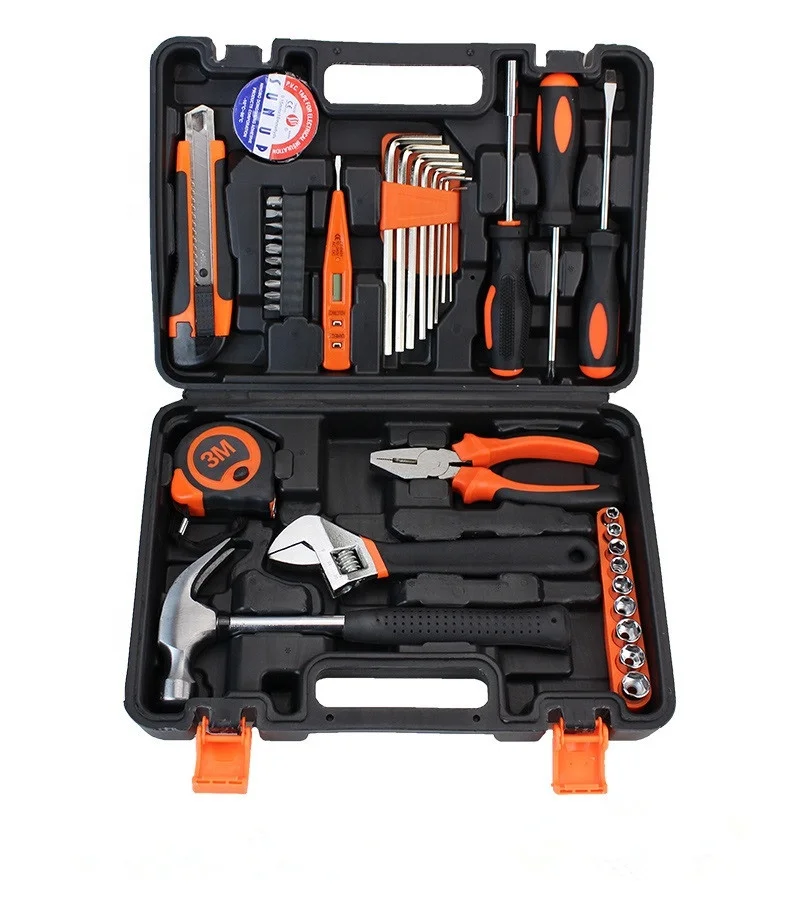 
38pcs Plastic case pack Household function Home Repair Hardware Hand Practical Tools set Combination Suit Maintenance Tool kit 