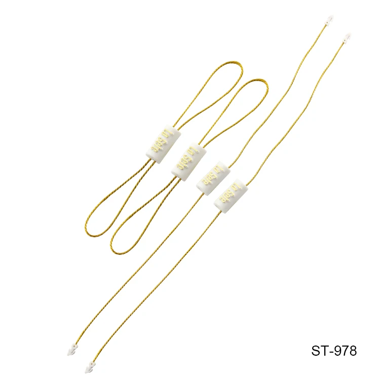 China high quality customized brand mold cotton string embossed plastic seal tag for clothing