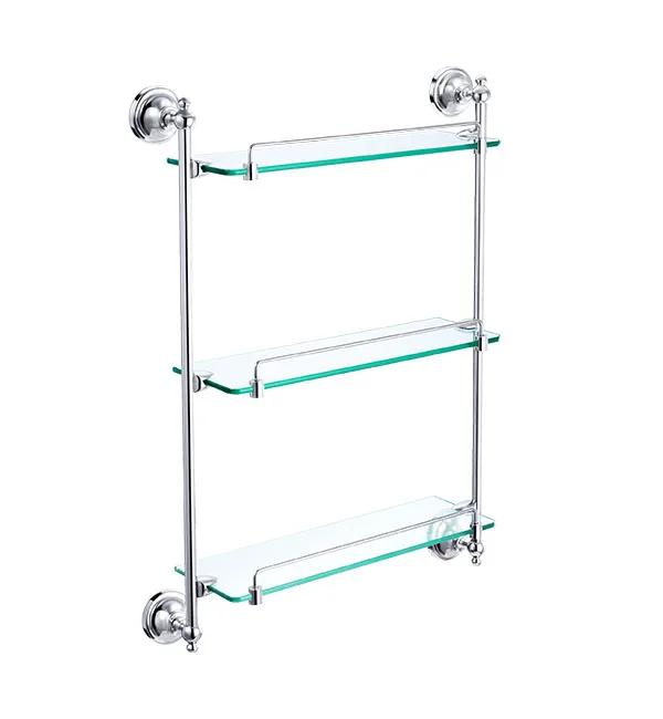 
hotel triple tier glass shelf 