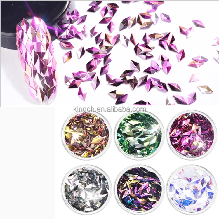 Laser 3D Diamond Shape Nail Art Glitter for Nail Polishing