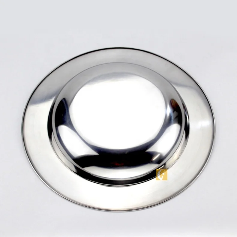 18 cm cheap wholesale metal dinner plates stainless steel dish for sale