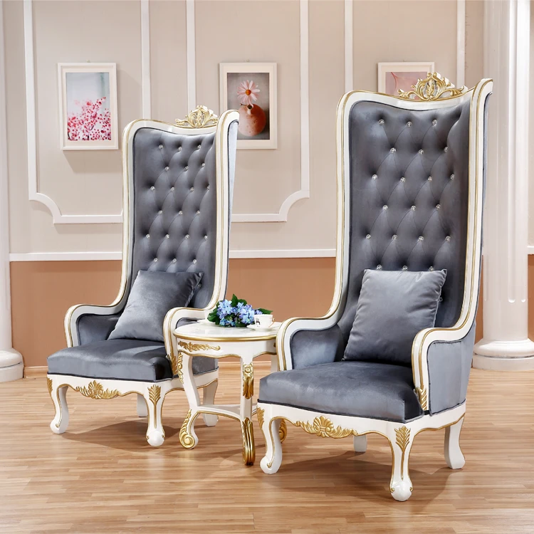 Factory direct Hotel lobby decoration chair royal High Back Wing Sofa Chair