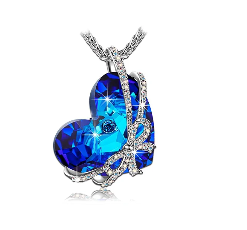 Heart Ocean Jewellery Pendant Crystal Silver 925 Necklace 925 Sterling Silver Jewelry Cute Custom Gold Plated Beads Mascot NGDTC