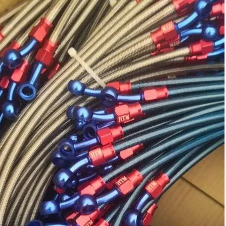 Custom an3 3.2mm 1/8' 7.5mm universal motorcycle stainless steel braided ptfe clutch brake cable tube line fuel hose