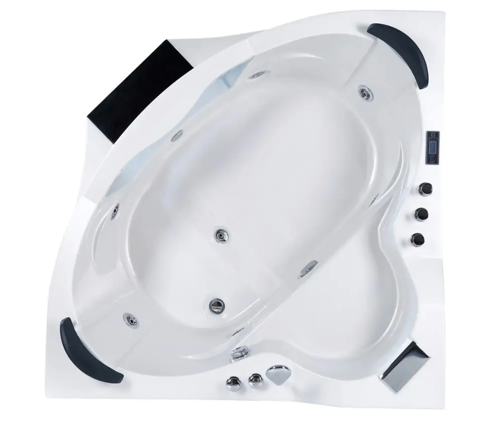 WOMA Q415 good price corner whirlpool massage bathtub 1.5x1.5m with TV