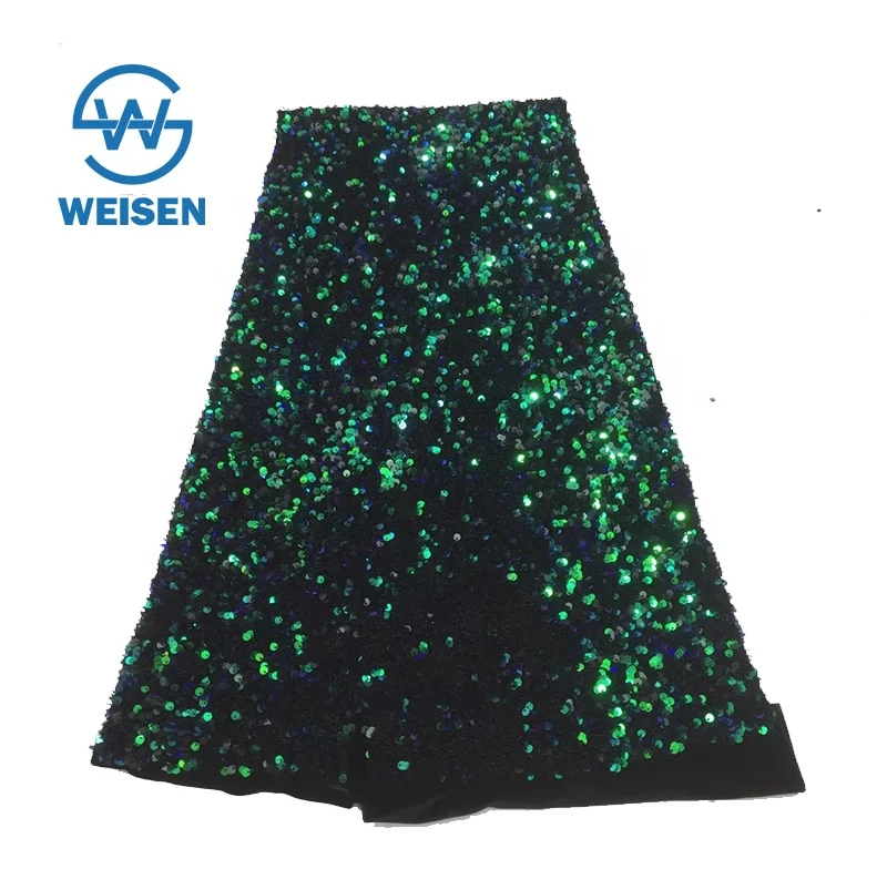 Wholesale And Special Embroidery Chiffon Copper Lace 5 Yard Velvet Sequin Fabric