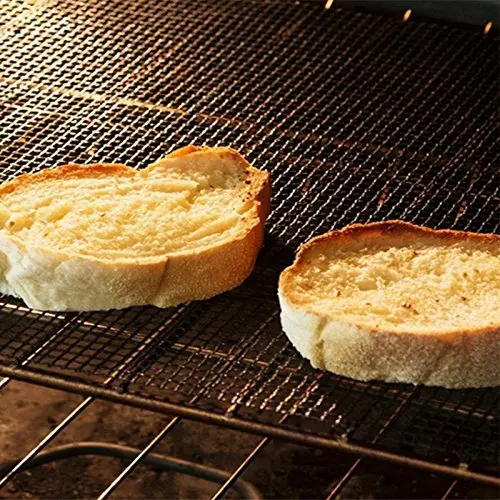 
Eco-friendly bbq accessory non-stick black charcoal bbq grill mesh mat for barbecue 