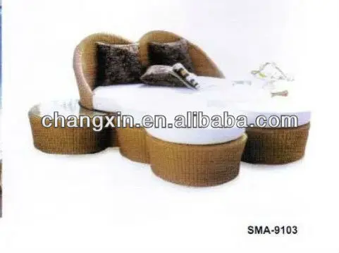 
 Пляжная плетеная уличная кровать, дизайнерская плетеная кровать  