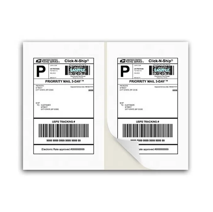 
Paper Shipping Label Self Adhesive Half Sheet Logistic Sticker Hot Sale A4 2 Per Sheet 8.5 X 5.5 Inch 