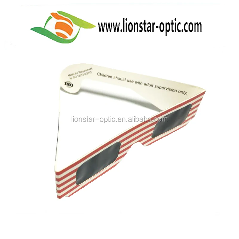 2021 китайская фабрика сертифицированные ISO и CE бесплатные образцы Бумажные очки с логотипом на заказ солнечное затмение