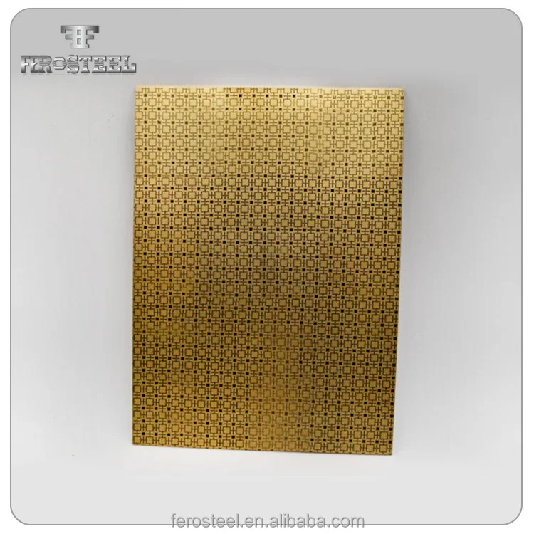 Astm A240 316 gold etched stainless steel sheet wall panels price
