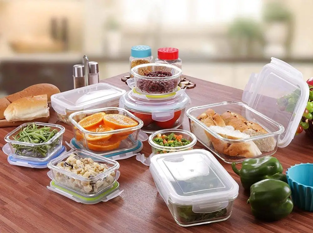 Wholesale borosilicate glass food container with airtight lid