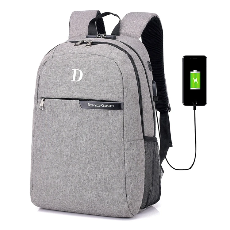 
cheap latest hot style grey everyday school chargeable double backpack 