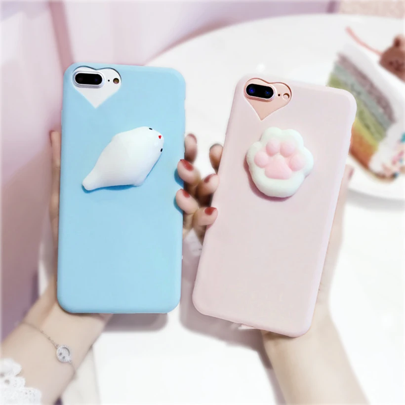 
Phone Cases for iphone 11 pro max 6 6s 6 plus 6s plus 7 7 plus Mobile phone bag Squishy Kneading Cute Case Cover Shell Fundas 