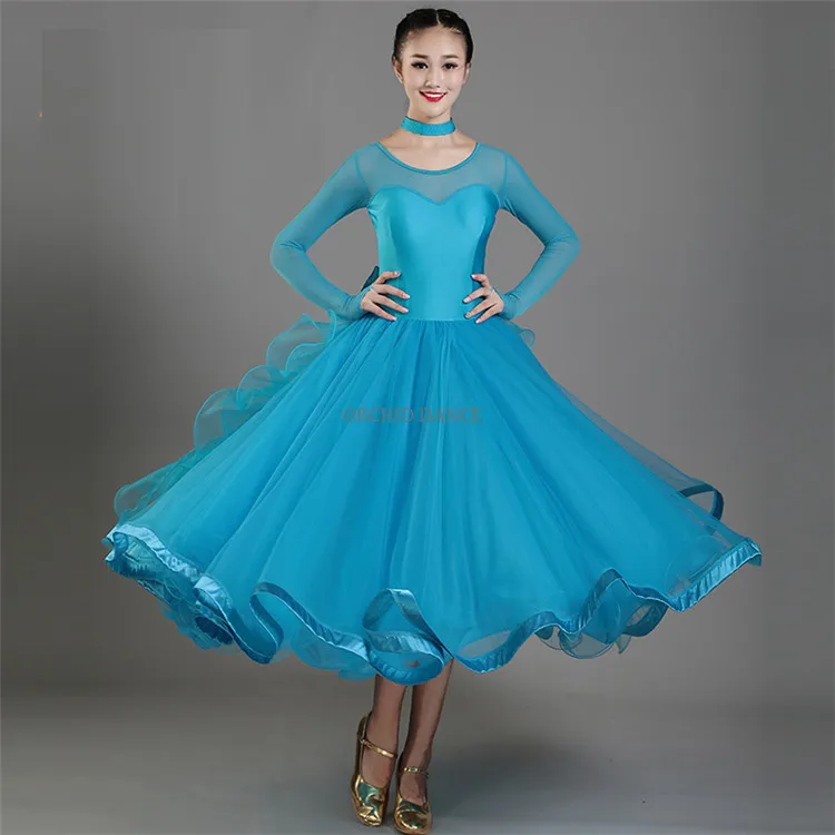 Professional High Quality Cheap Women Girls Red Ballroom Dance Dress