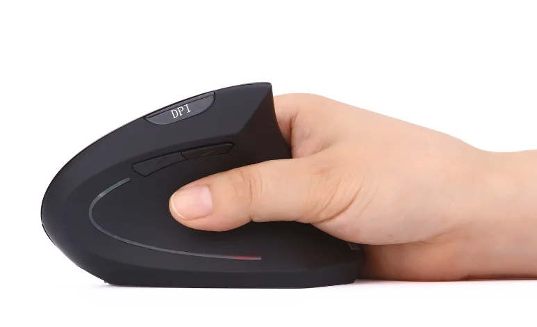 
2.4G Wireless vertical ergonomic mouse Built-in-Battery rechargeable mice with USB Receiver 