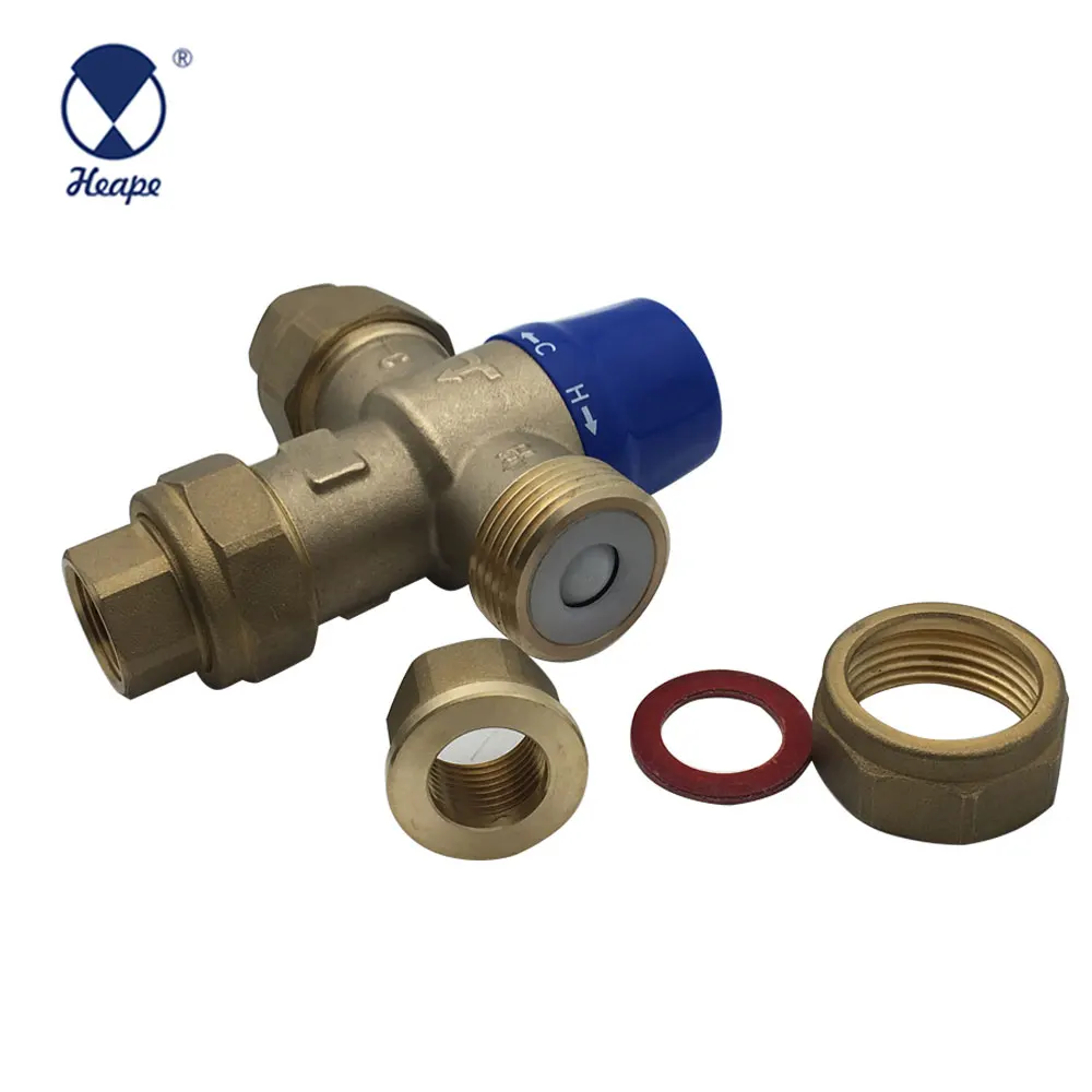 HEAPE 1/2' Lead Free Thermostatic Mixing Valve Standard 40℃ - 60℃thermostatic Mixing Valve Water Brass,lead Free Brass Safety