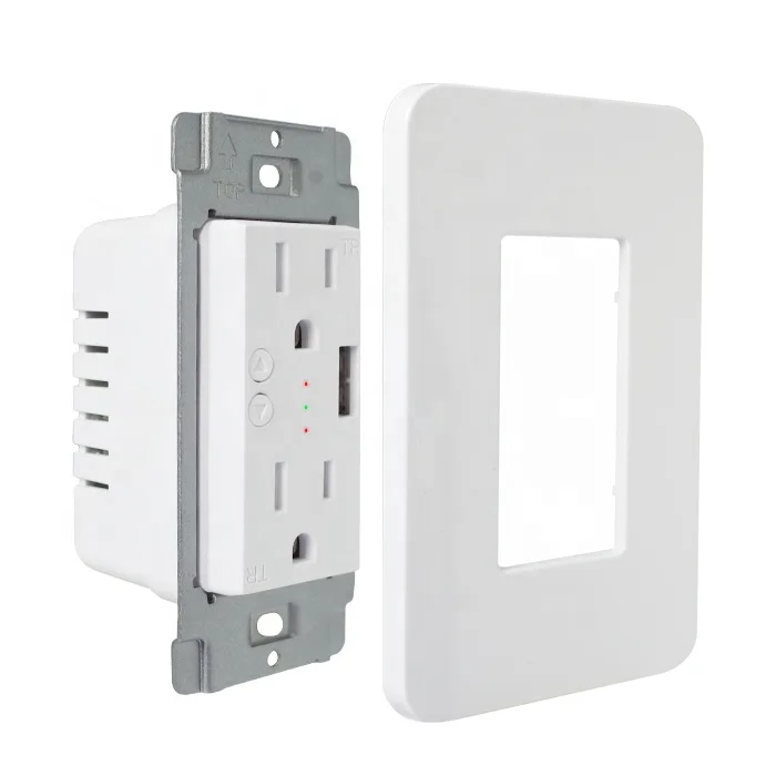 Hot sale Smart WiFi Socket with 2 Plug outlets Smart Power Wall Outlet with USB Smart Life/Tuya APP Remote Controller with Alexa
