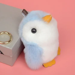 Top Quality Rex Rabbit Fur Penguin Keychain For Bag Pendant Keychain