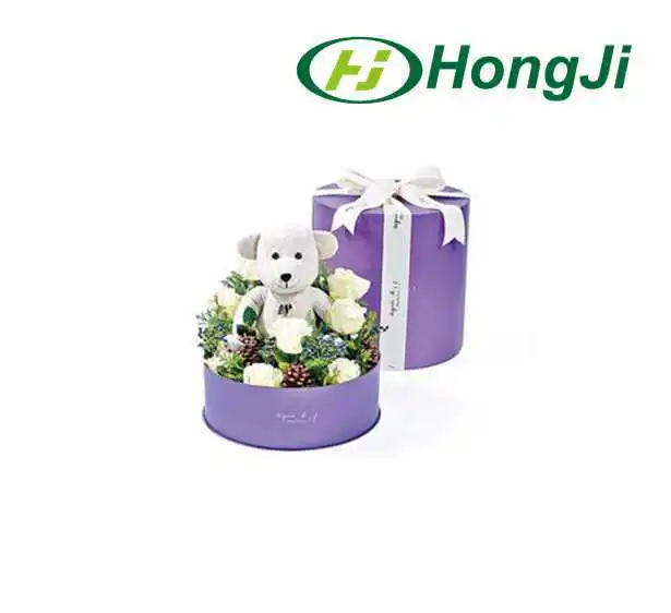 Luxury Velvet Wedding Cardboard Tube Gift Box Round Flower Box