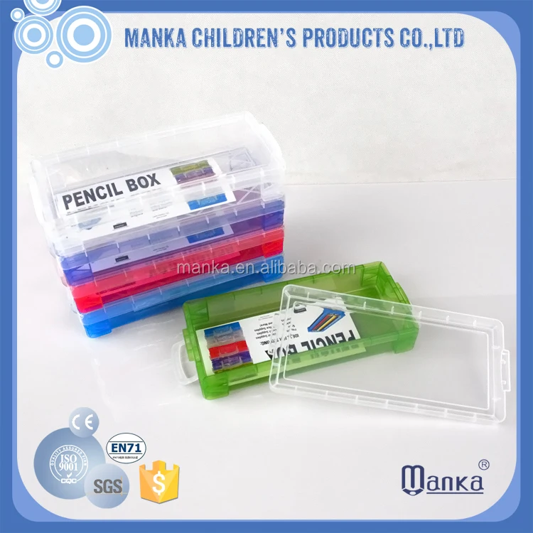 Top Quality transparent plastic office pencil  case