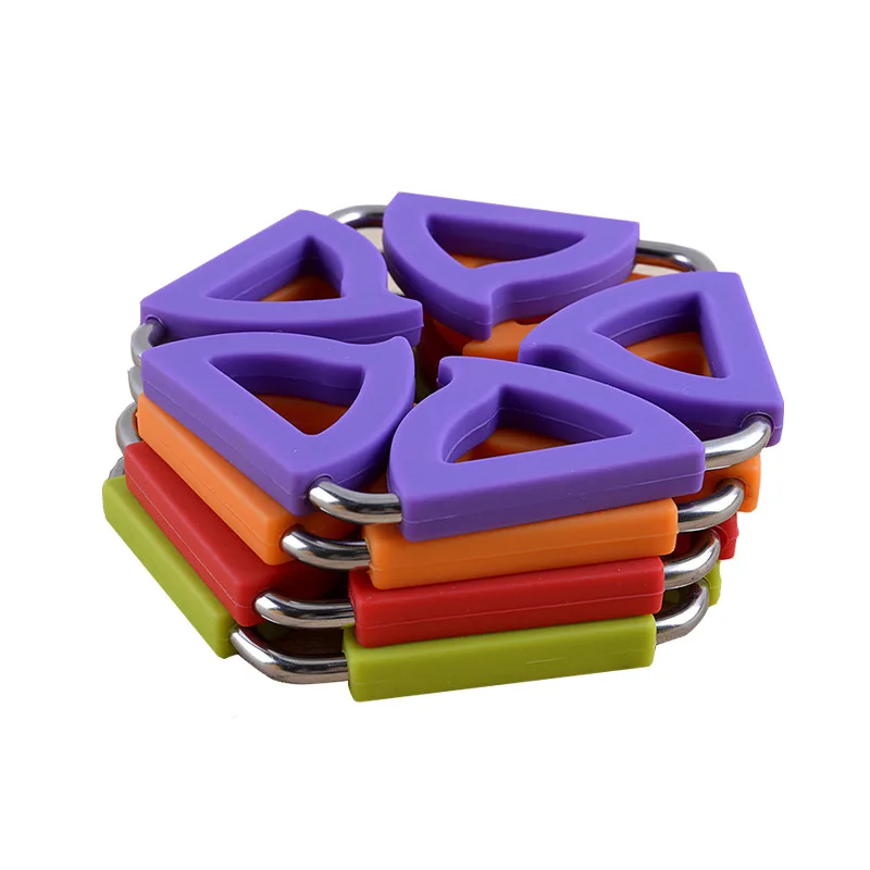 Kitchen gadgets heat resistant silicone pad Hot Pot Holder stainless steel silicone insulation pad
