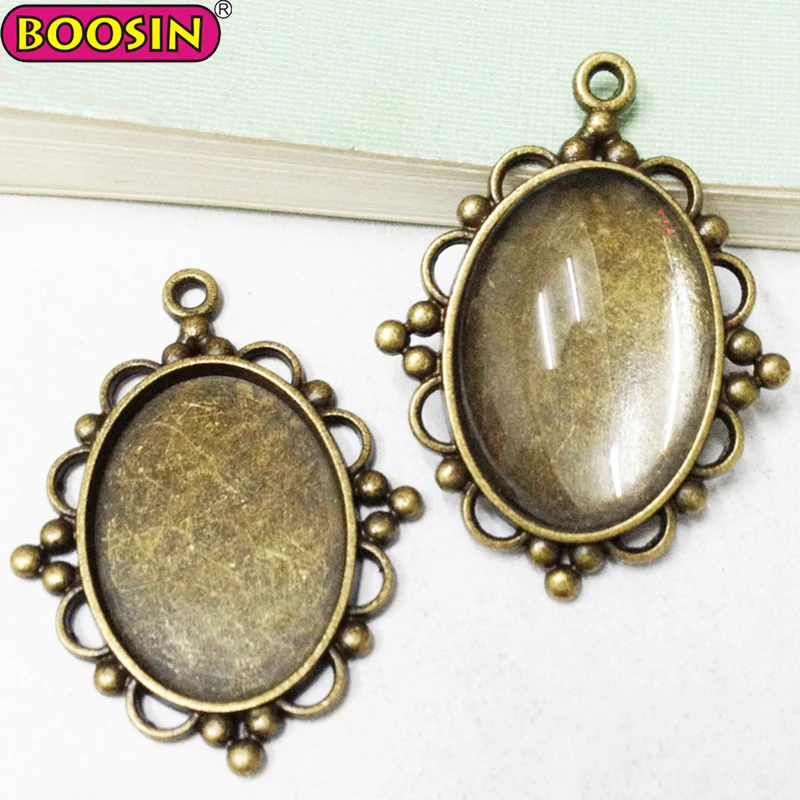 Customized Vintage Bronze Cameo Cabochon Frame Lot Tray Blanks Base Setting Jewelry