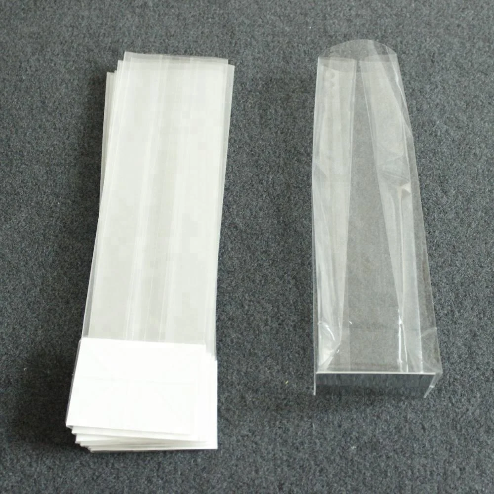 Прозрачный целлофановый квадратный нижний пакет, прозрачный пластиковый пакет, упакованный в серебристый картон