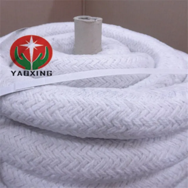 Glass Fiber or Stainless Steel Reinforced Aluminium Silicate Fiber Ceramic Fiber Cloth Yarn Tape Rope
