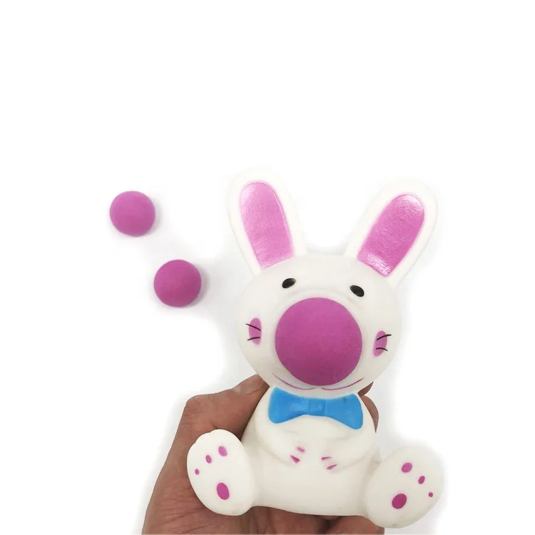 Squeeze popper shoot Ball Toy with EVA balls rubber animal shooting popper ball toy