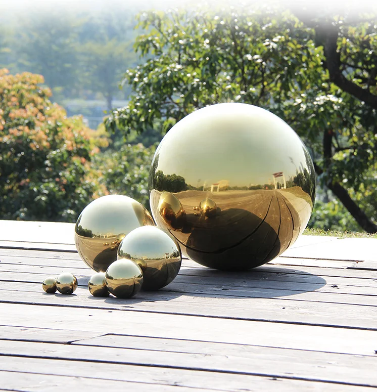 1mm thickness Gold Stainless Steel Hollow Balls 150mm 100mm Mirror Polished Hollow Steel Spheres 200mm