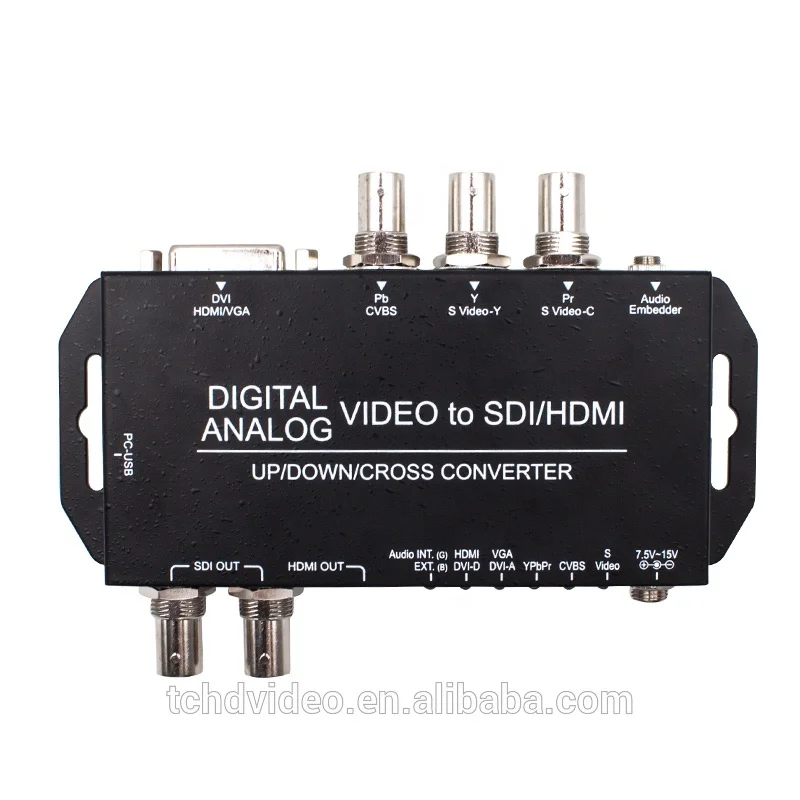 Convert DVI VGA S-video CVBS YPbPr analog video signal to SDI HDMI digital signal video converter