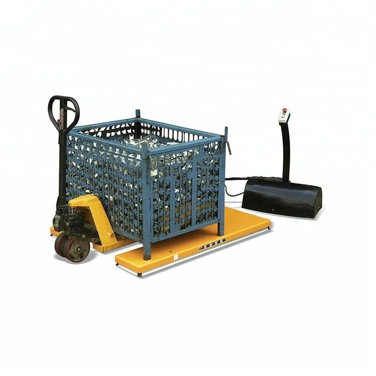 1500kg Load Electric hydraulic scissor lift table with U groove platform