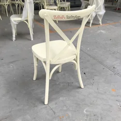 White Color Beech Wood Vintage x-back chair