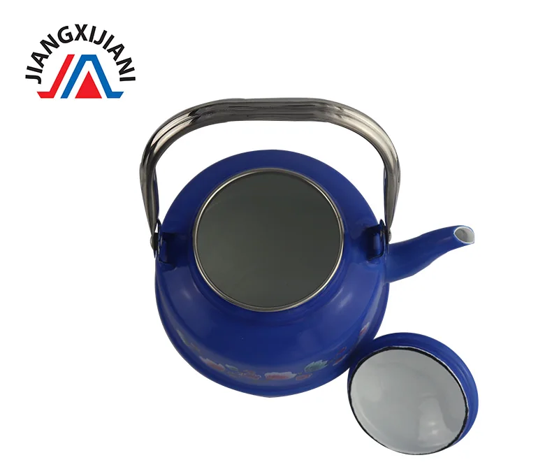 
2.5L Blue Bell Enamel Kettle stainless handle cast iron camping kettle 