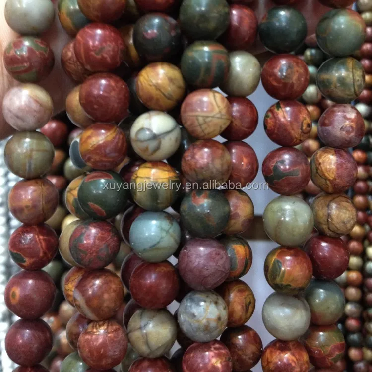 4mm 6mm 8mm 10mm 12mm High Quality Natural Colorful Picasso Jasper Round Gemstone Loose Beads  (AB1556)
