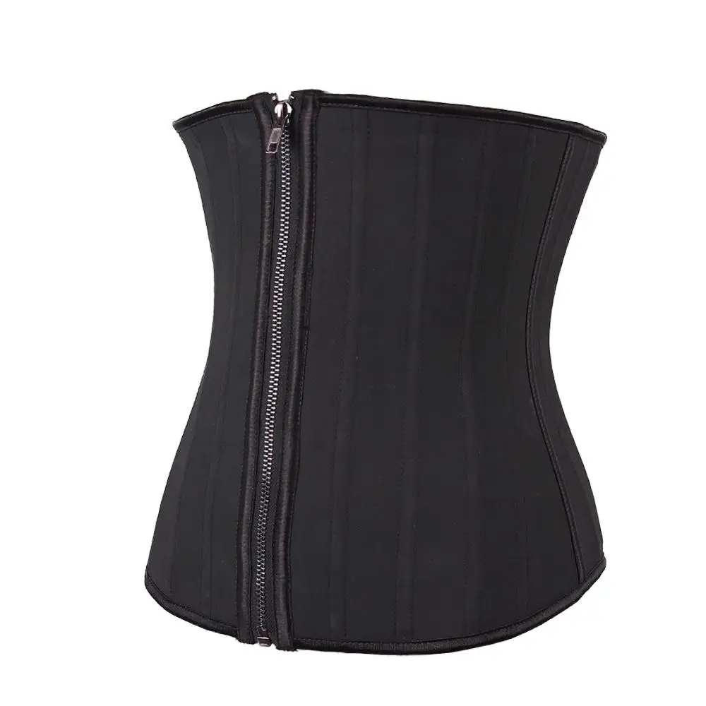 
Big Stock Clip and Zip Latex private label Women Steel Boned Corset waist trainer latex 