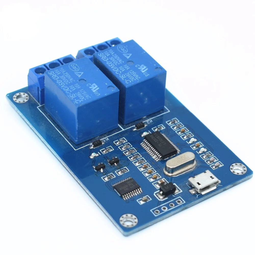 2-Way 5v Relay Module Control Panel With Indicator Relay Output Usb Interface