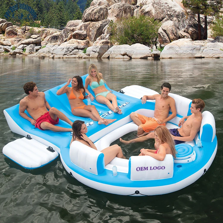 2019 HIGH Quality  6 person cheap rubber person air inflatable towable fishing boat kayak with cooler with canoy SALE COMMERCIAL