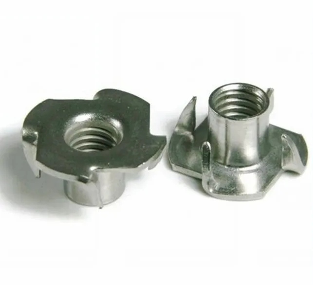 Stainless steel small size M2 M3 M4 M5 M6  three prongs insert tee nut for furniture
