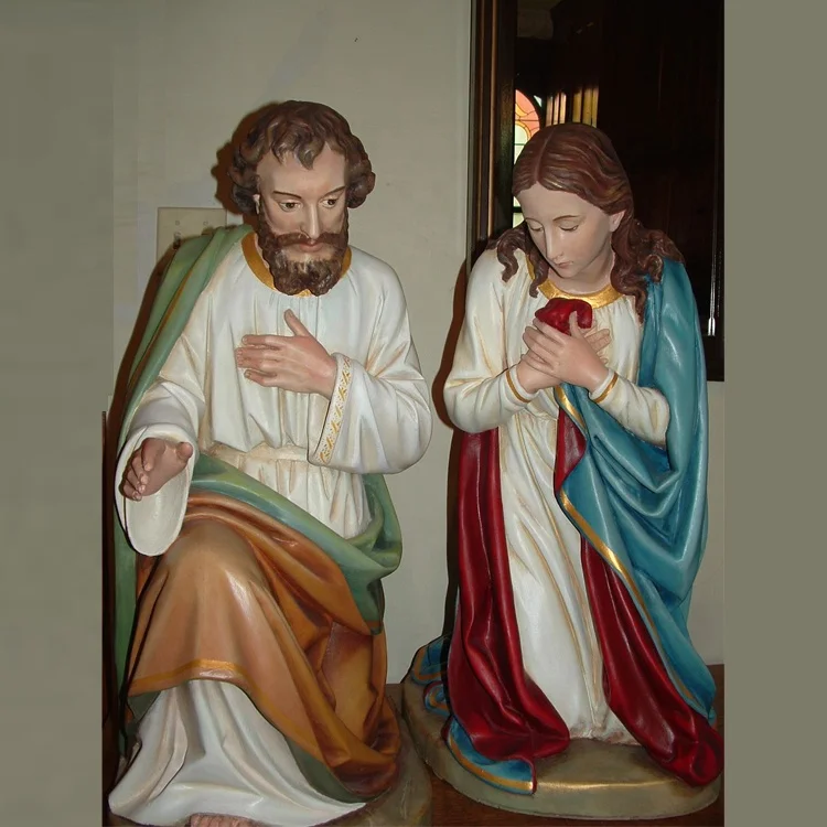 Life size resin sculpture fiberglass mary st joseph and baby jesus figurines statue