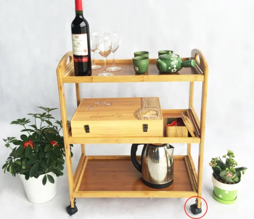 Многоуровневая тележка для напитков и еды на колесах Бамбуковая ресторана Сервировочная Тележка