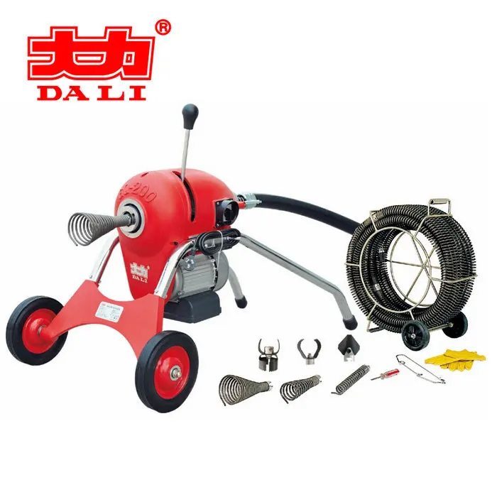 
GQ-200 Electric Drain Cleaner Snake with sectional cable for 50 to 200mm drain lines 