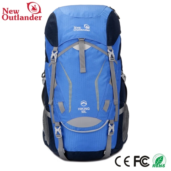 High quality popular mountain climbing waterproof reflective smart bagpack hiking backpacks 50L