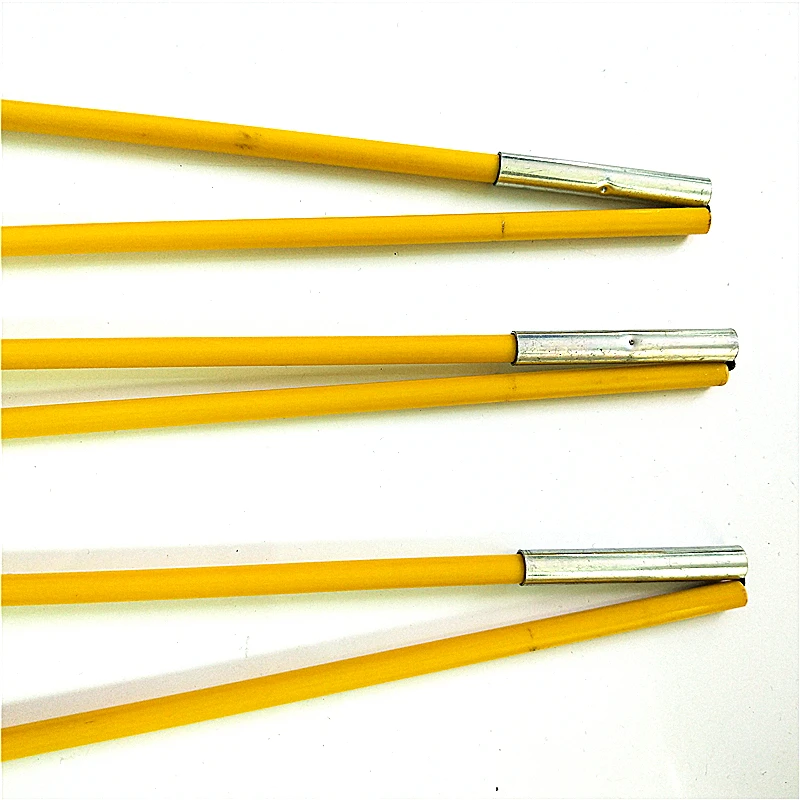 
Fiberglass tent pole with ferrule and rope 